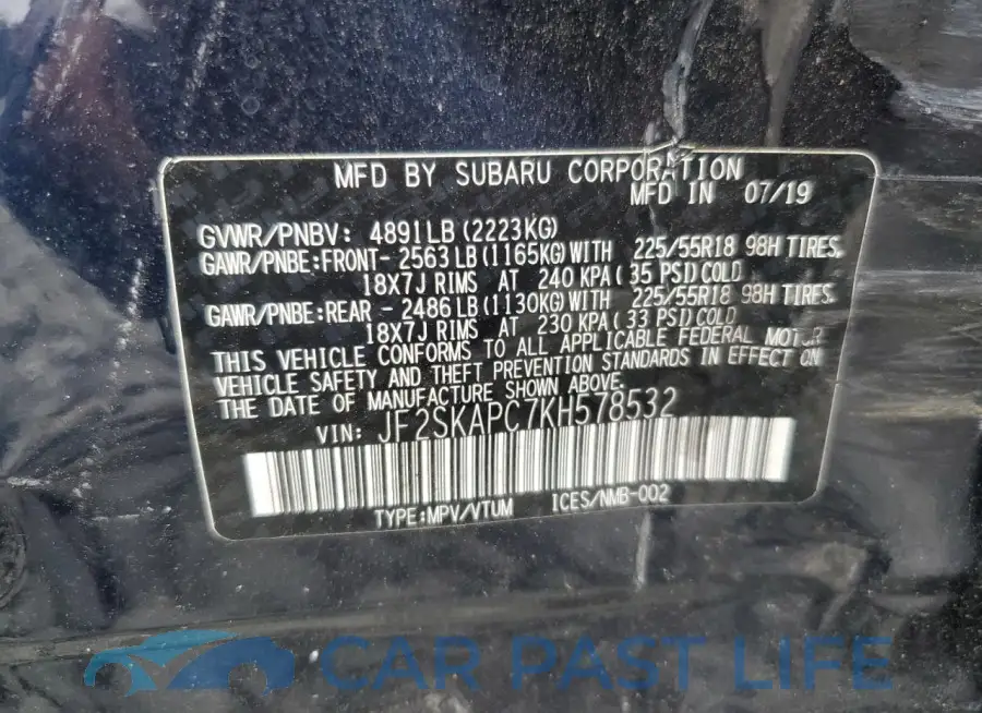 JF2SKAPC7KH578532# 13