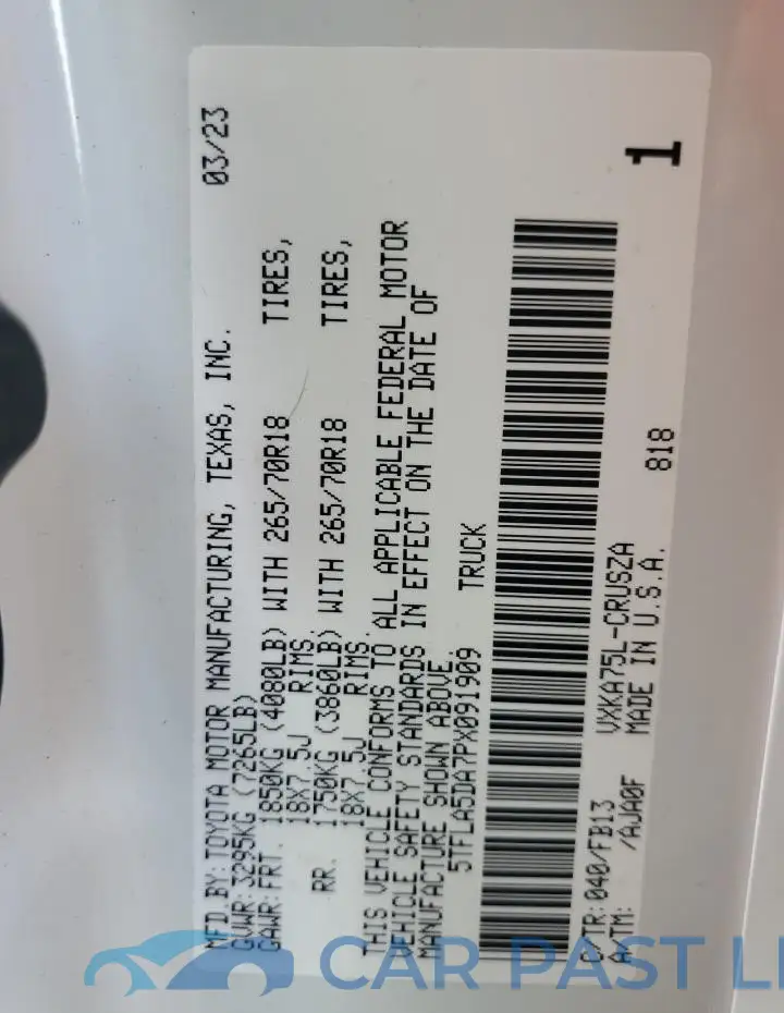 5TFLA5DA7PX091909# 12