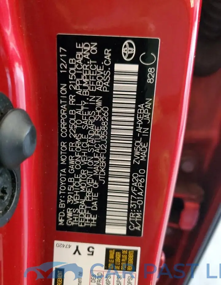JTDKBRFU2J3588260# 12