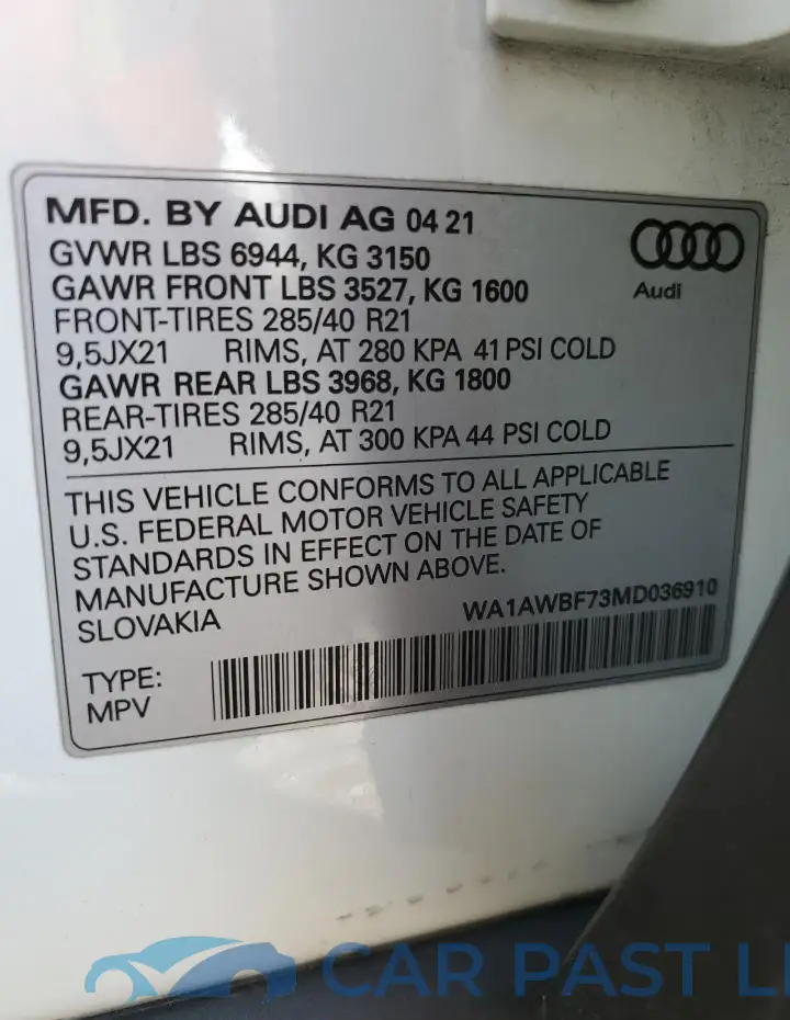 WA1AWBF73MD036910# 12
