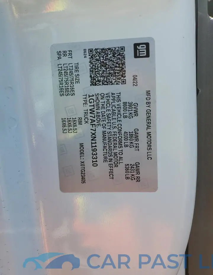 1GTW7AF7XN1193310# 14