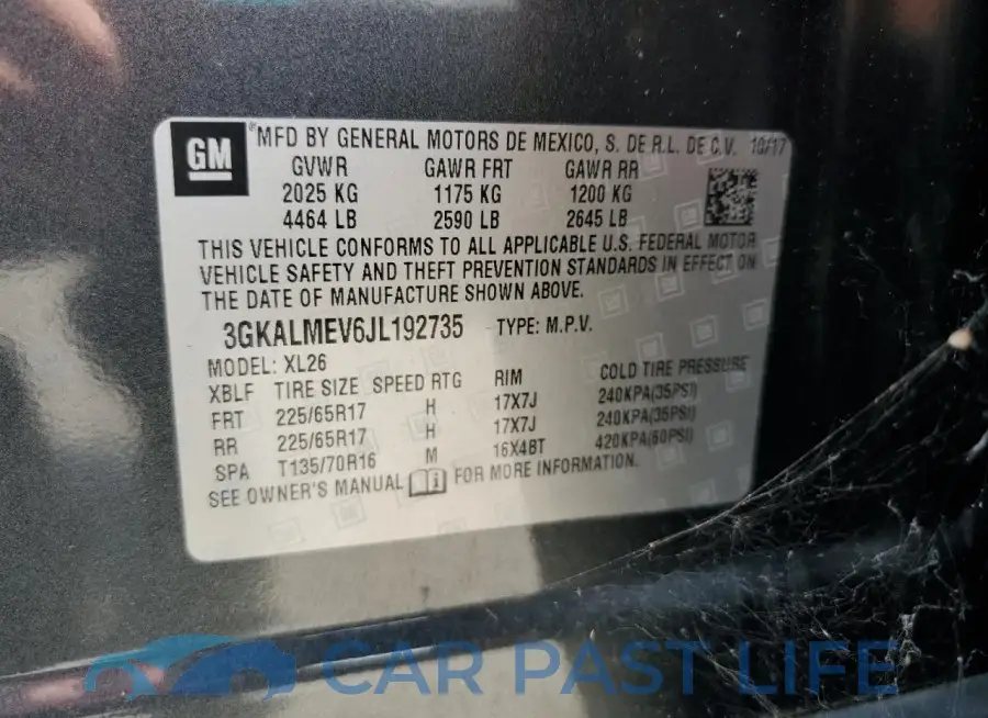 3GKALMEV6JL192735# 13