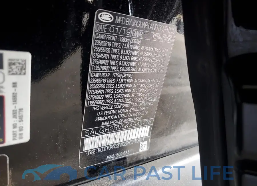 SALGR2RV5KA545776# 12