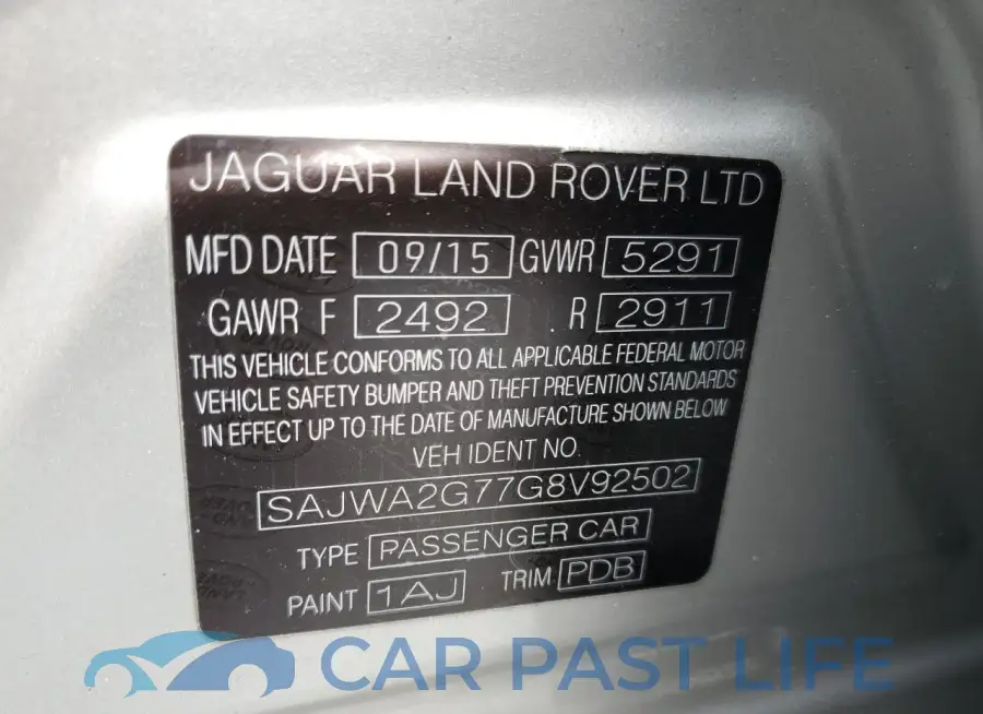 SAJWA2G77G8V92502# 13