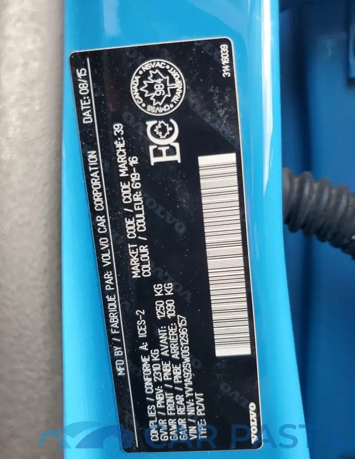 YV1A92SW0G1296157# 13