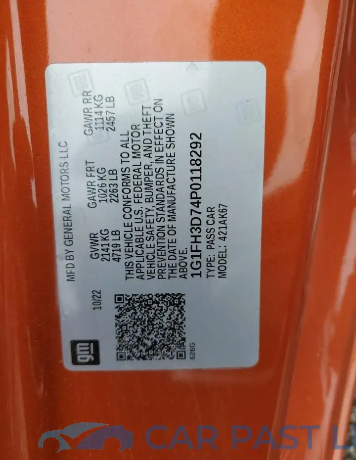 1G1FH3D74P0118292# 12