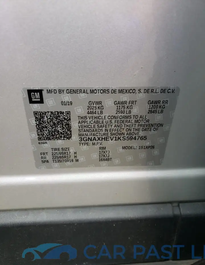 3GNAXHEV1KS594765# 13