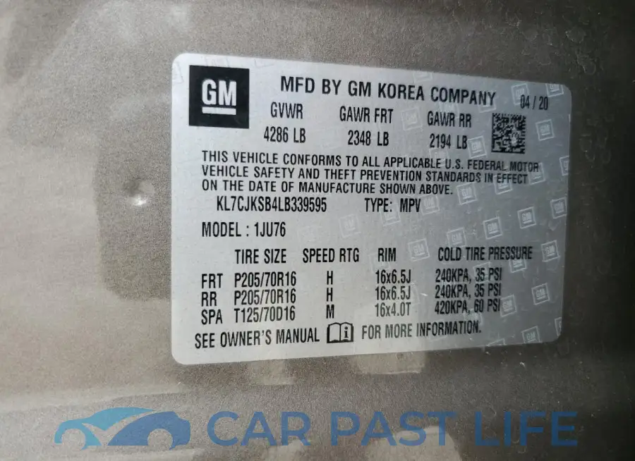 KL7CJKSB4LB339595# 13