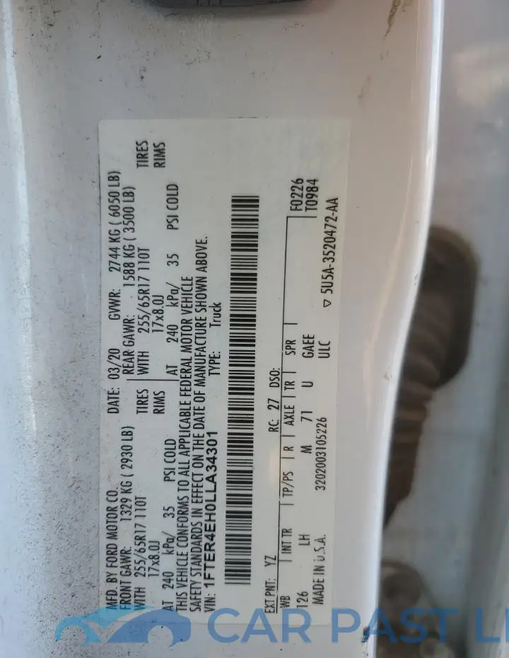 1FTER4EH0LLA34301# 12