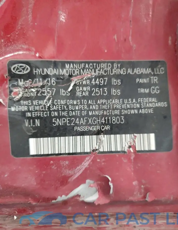 5NPE24AFXGH411803# 13