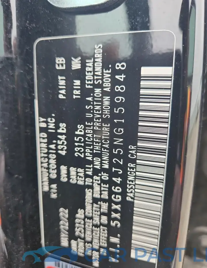 5XXG64J25NG159848# 12