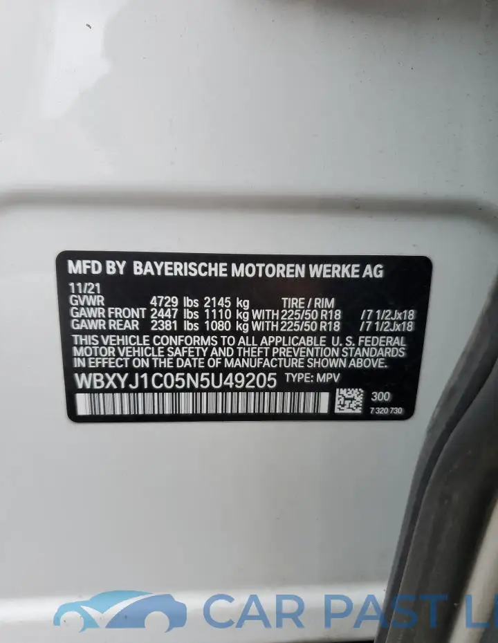 WBXYJ1C05N5U49205# 13