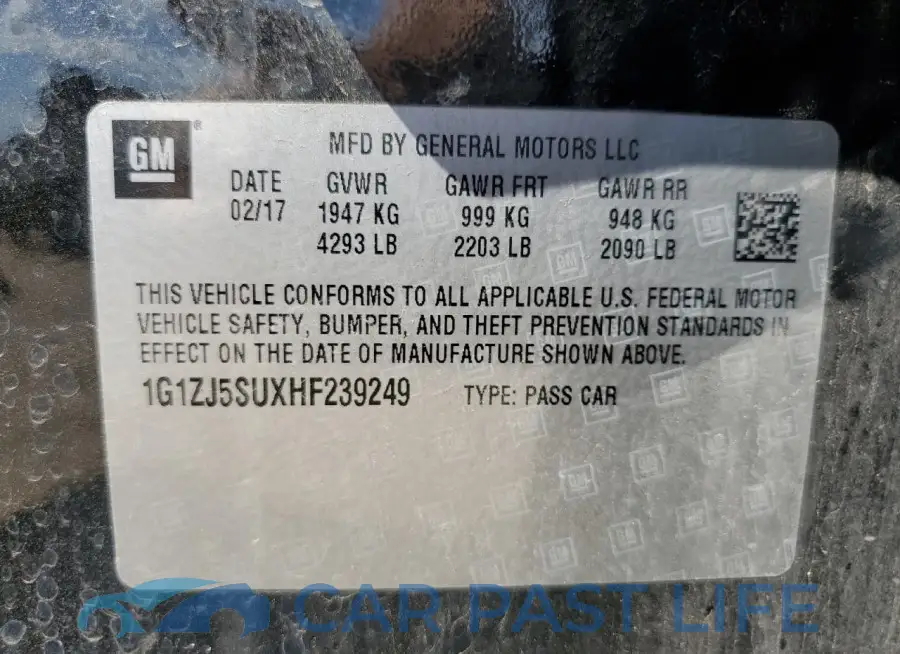 1G1ZJ5SUXHF239249# 12