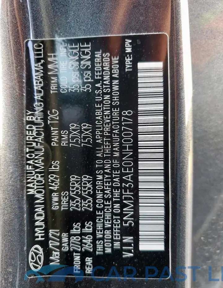 5NMJF3AE0NH007178# 14