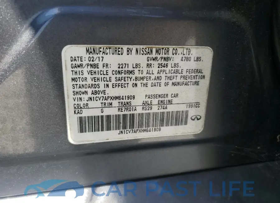 JN1CV7APXHM641909# 12