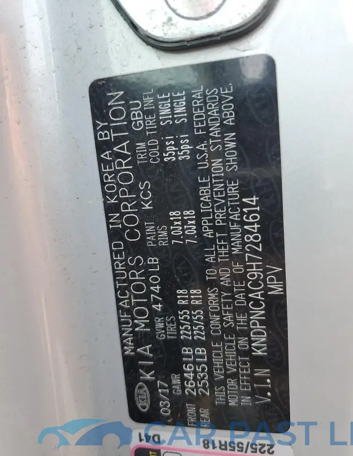 KNDPNCAC9H7284614# 14