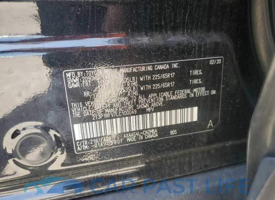 2T3P1RFV7LC100049# 13