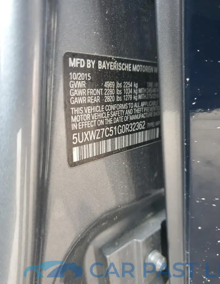 5UXWZ7C51G0R32362# 13
