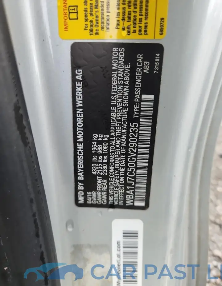 WBA1J7C50GV290235# 12