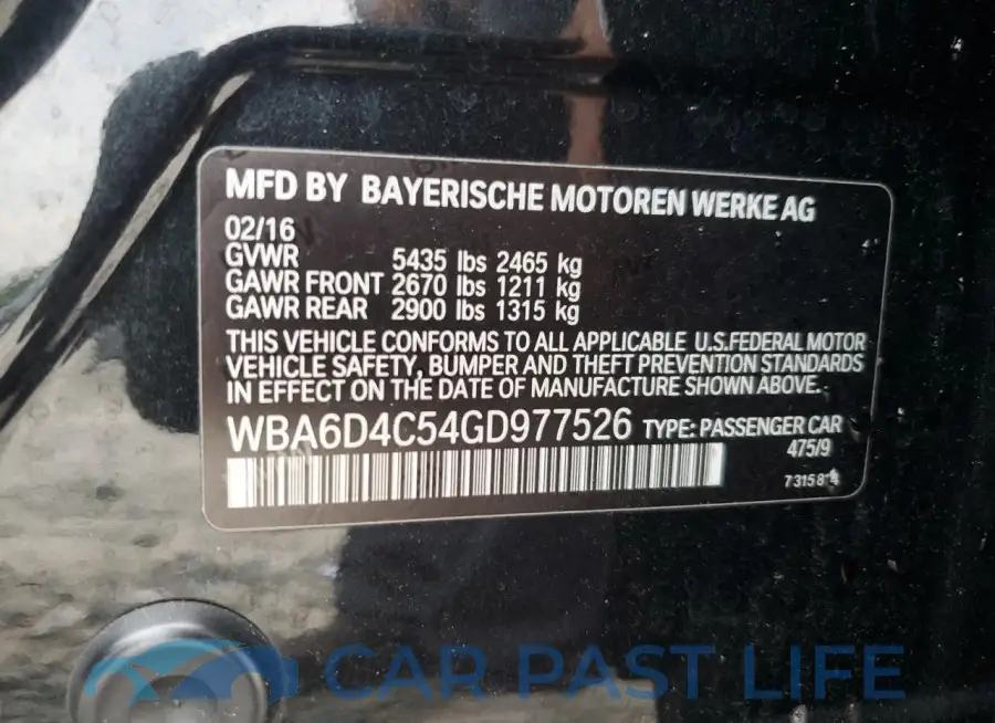 WBA6D4C54GD977526# 12