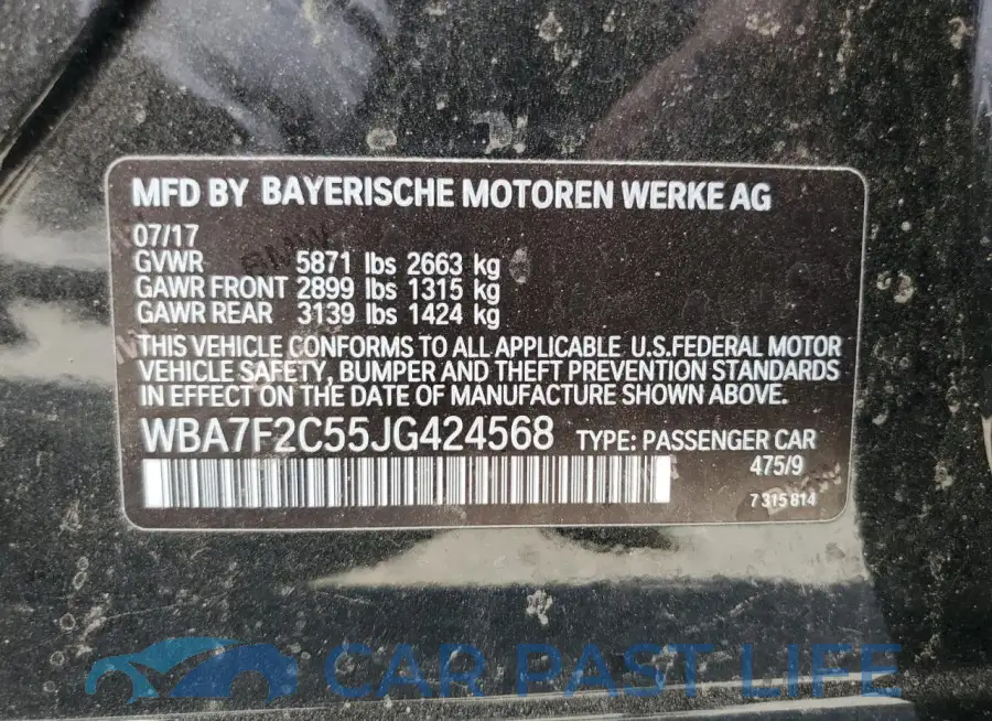 WBA7F2C55JG424568# 12