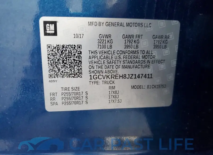1GCVKREH8JZ147411# 12
