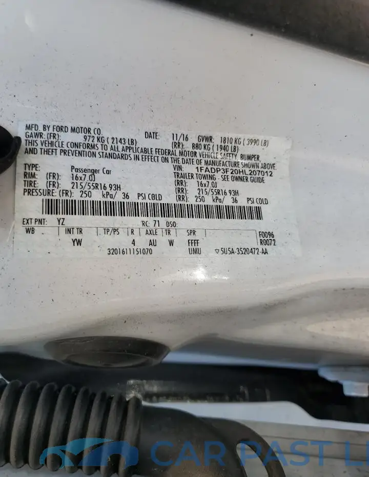 1FADP3F20HL207012# 12