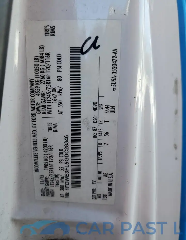 1FDWE3FL5GDC28346# 13