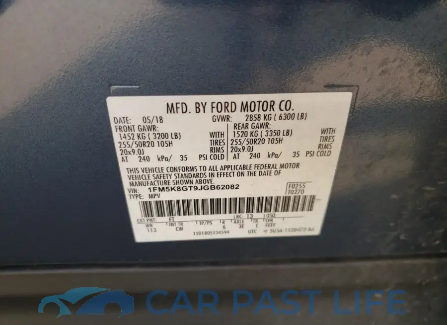 1FM5K8GT9JGB62082# 13