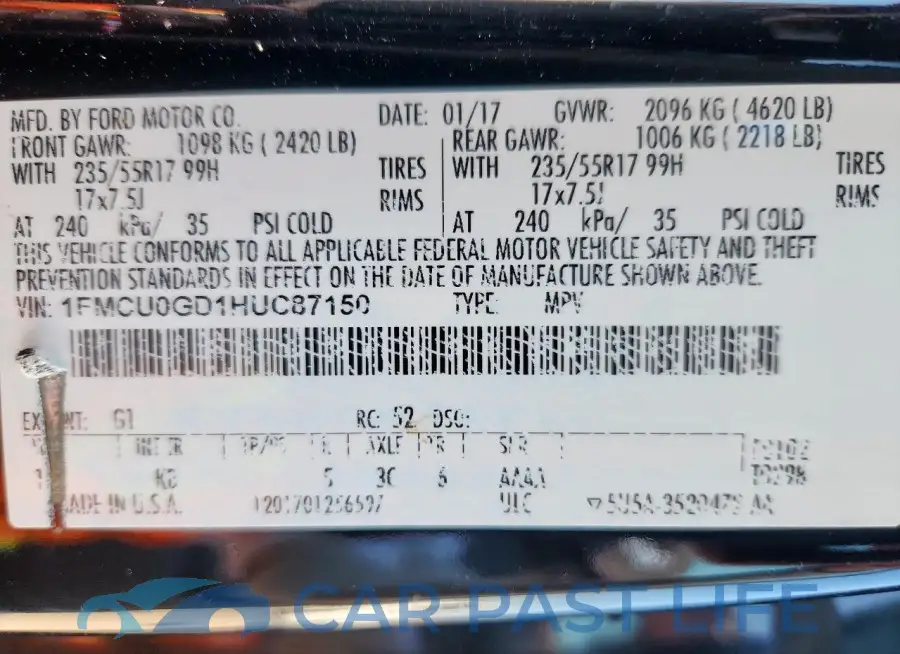1FMCU0GD1HUC87150# 13