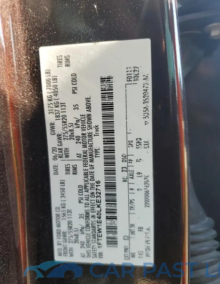 1FTEW1E40LKE32716# 12