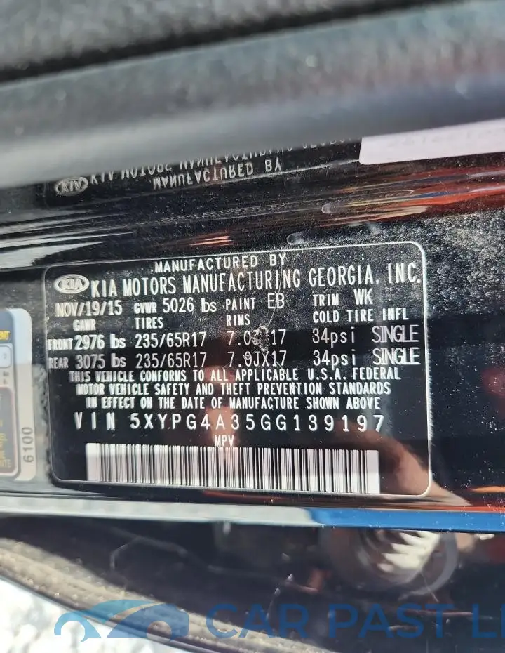 5XYPG4A35GG139197# 13