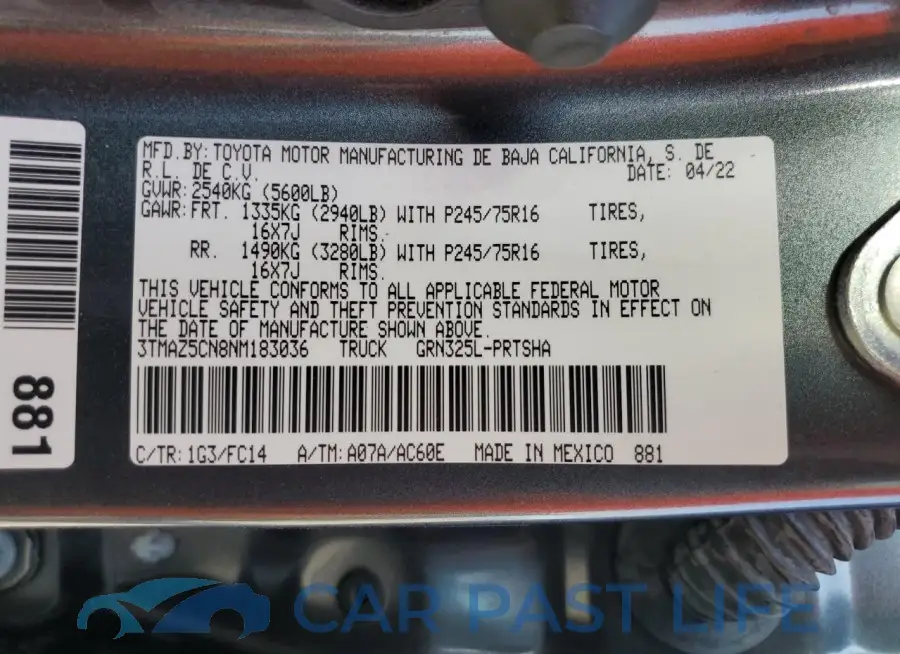 3TMAZ5CN8NM183036# 12