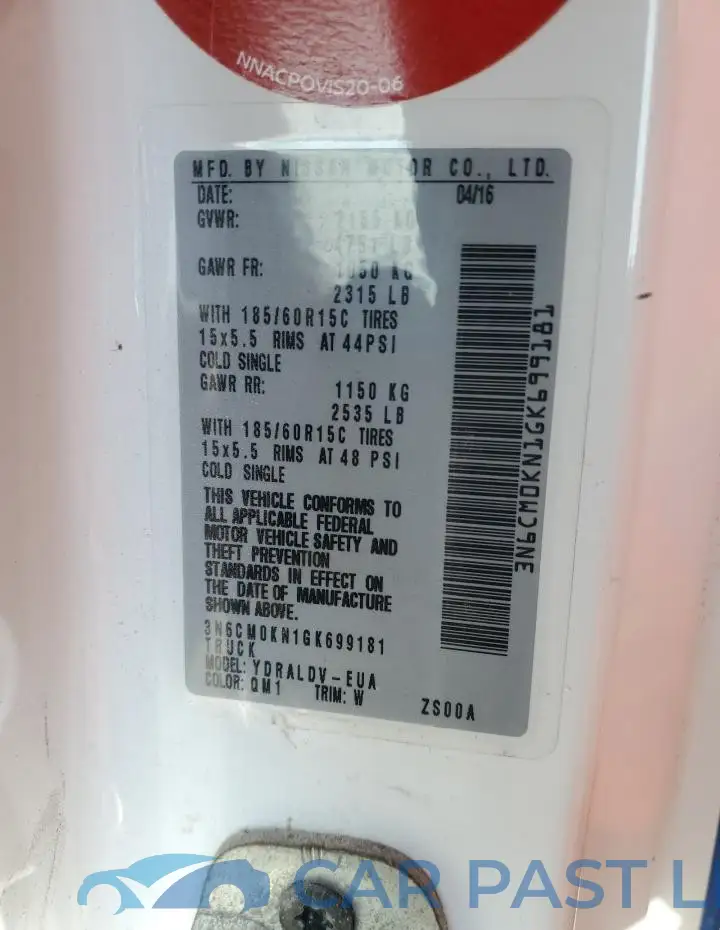 3N6CM0KN1GK699181# 12