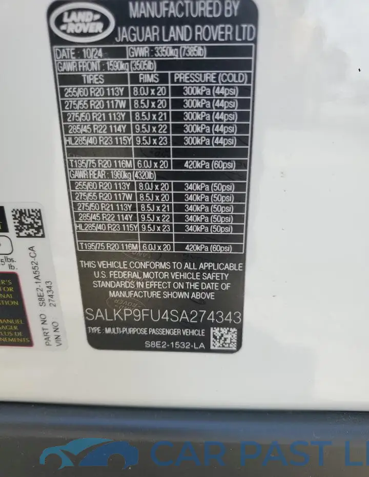 SALKP9FU4SA274343# 13