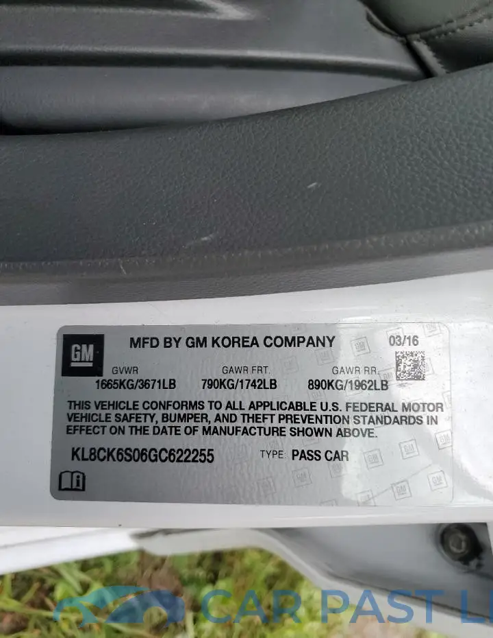 KL8CK6S06GC622255# 10