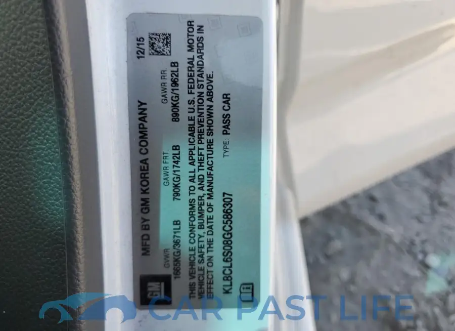 KL8CL6S08GC586307# 12