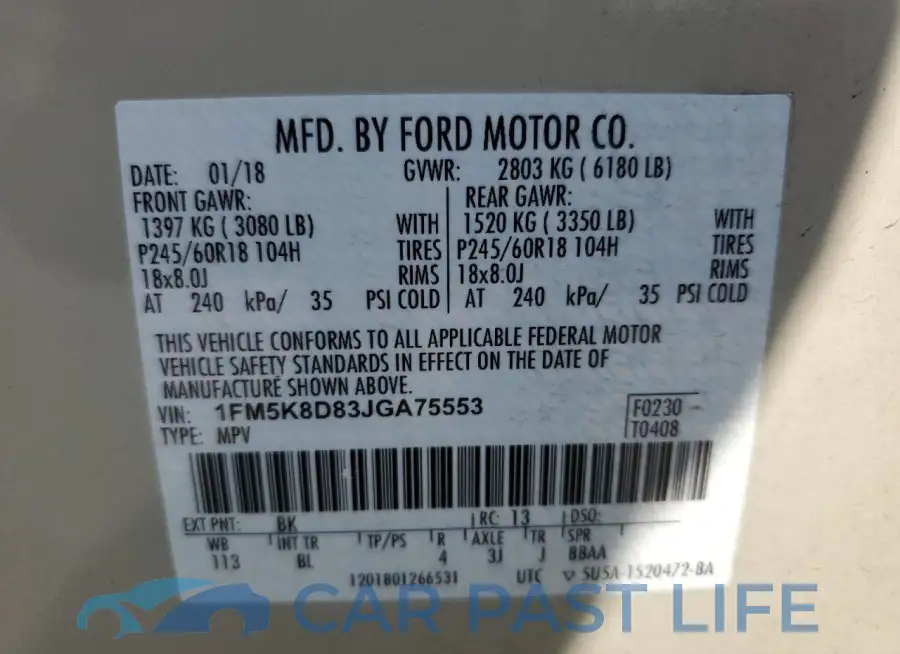 1FM5K8D83JGA75553# 14