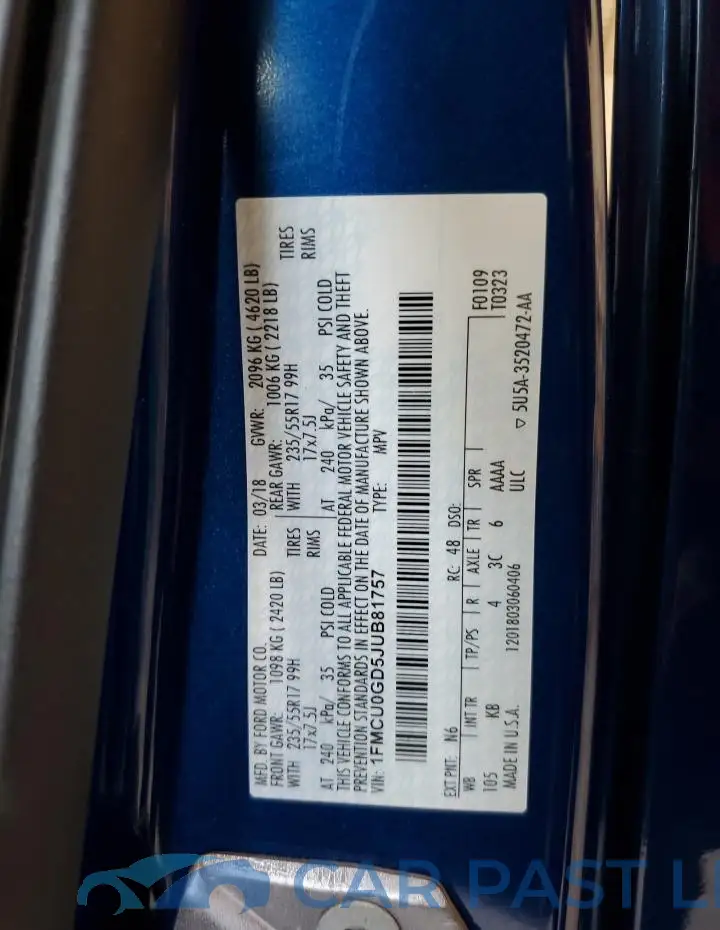 1FMCU0GD5JUB81757# 13