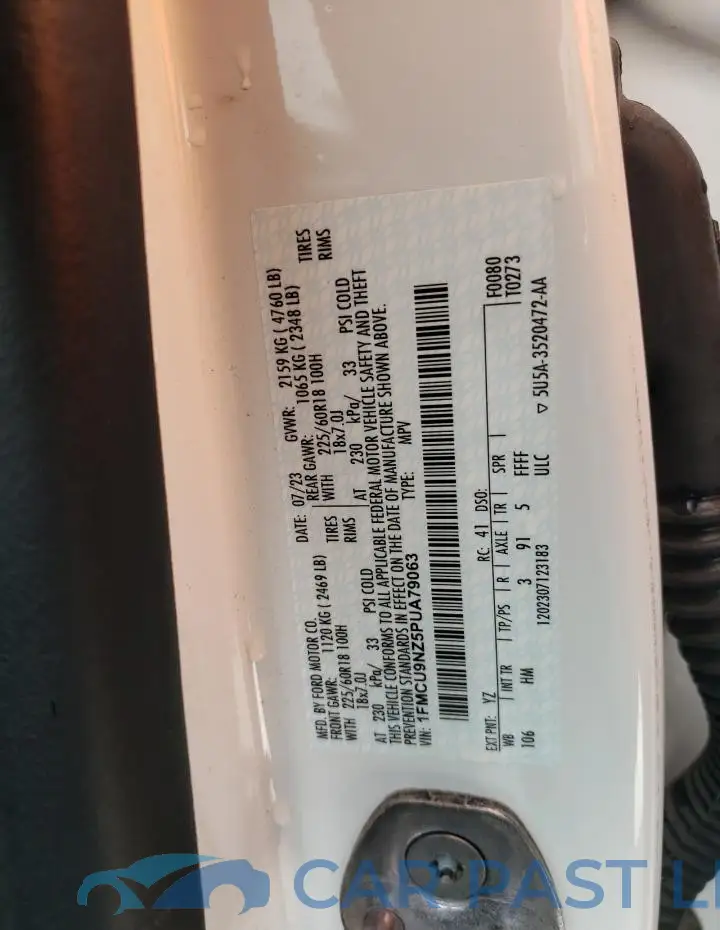 1FMCU9NZ5PUA79063# 13