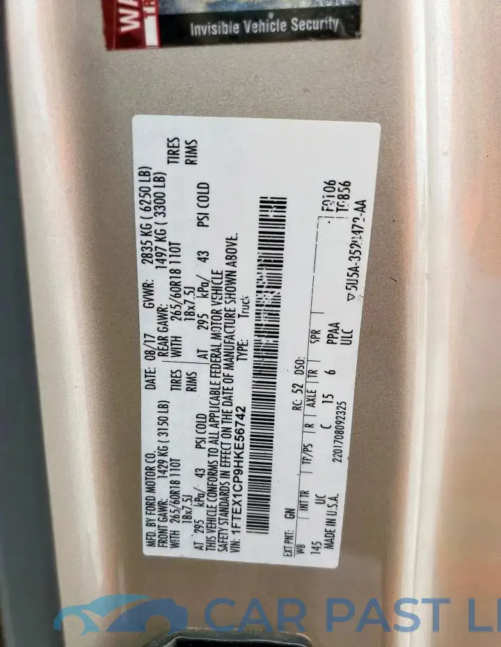 1FTEX1CP9HKE56742# 12