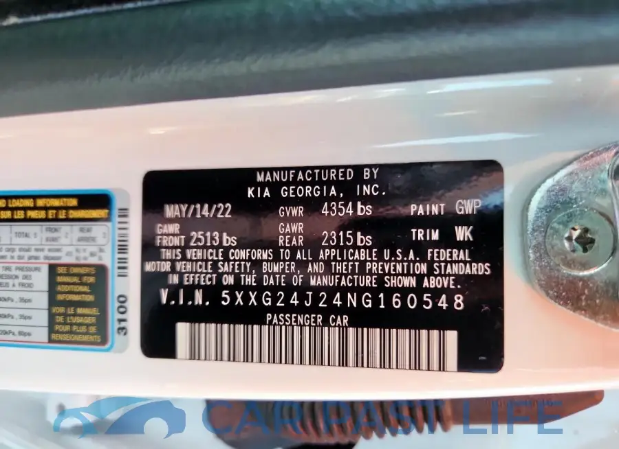 5XXG24J24NG160548# 12
