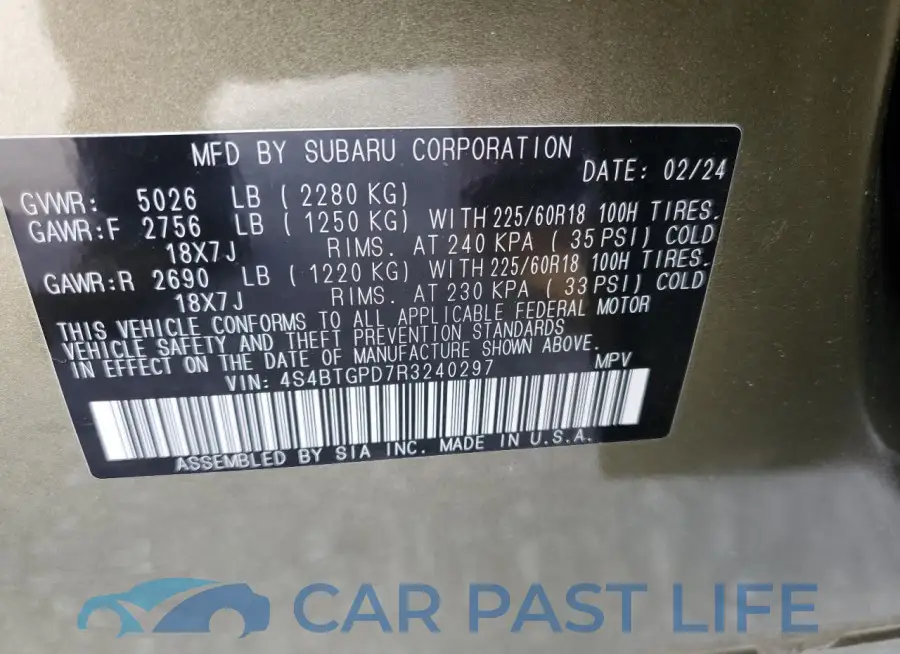 4S4BTGPD7R3240297# 14