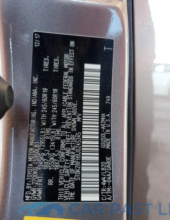 5TDKZRFH9JS245345# 14