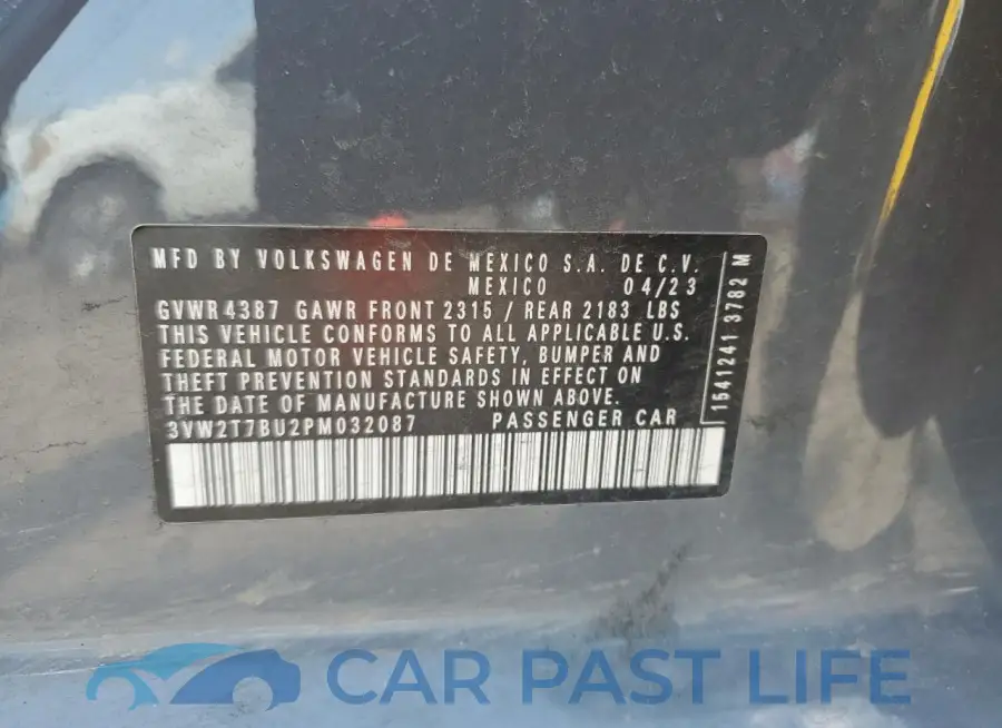 3VW2T7BU2PM032087# 13