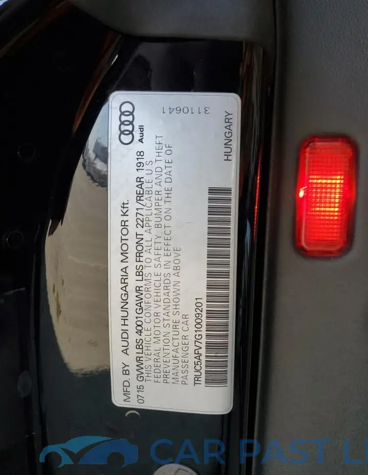 TRUC5AFV7G1009201# 13