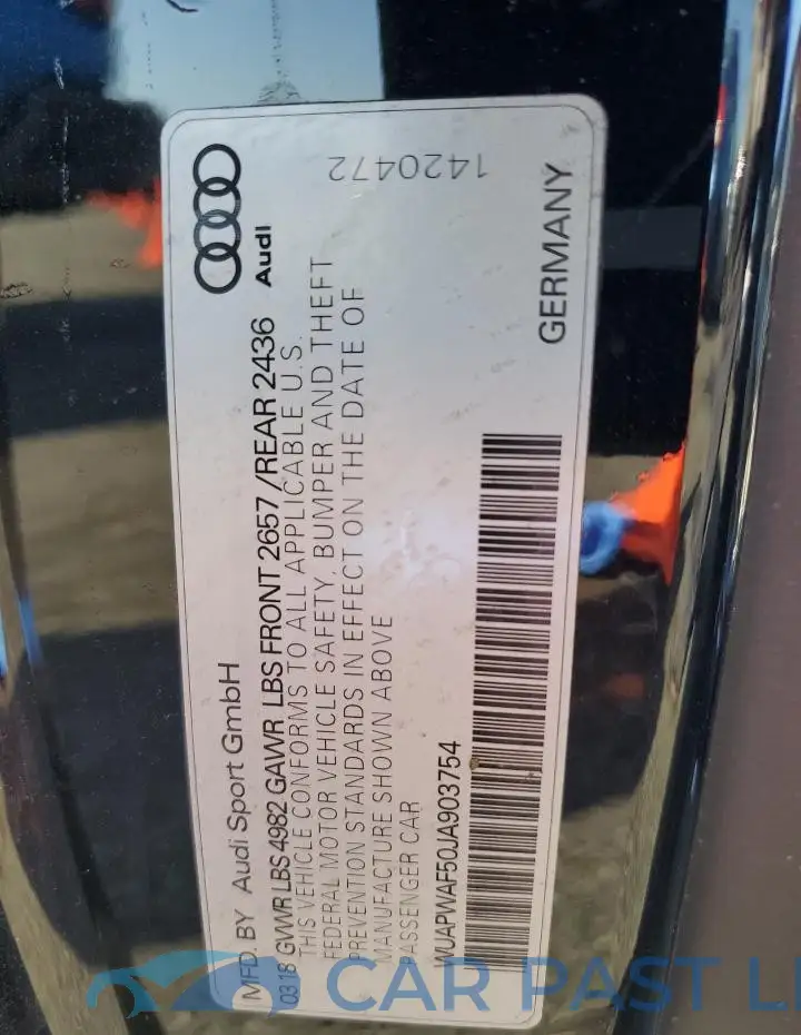 WUAPWAF50JA903754# 12
