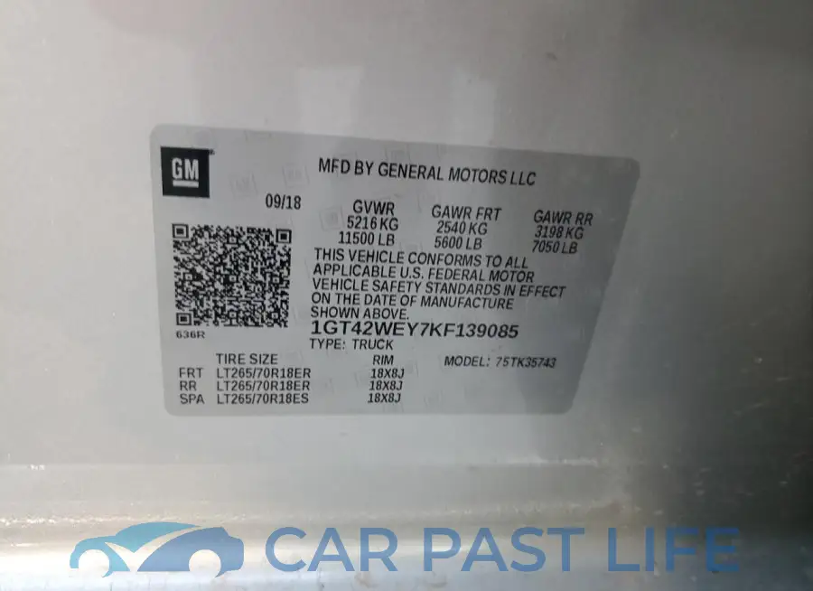 1GT42WEY7KF139085# 12