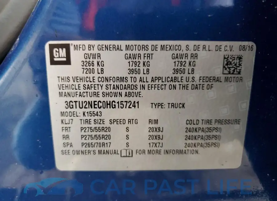 3GTU2NEC0HG157241# 12