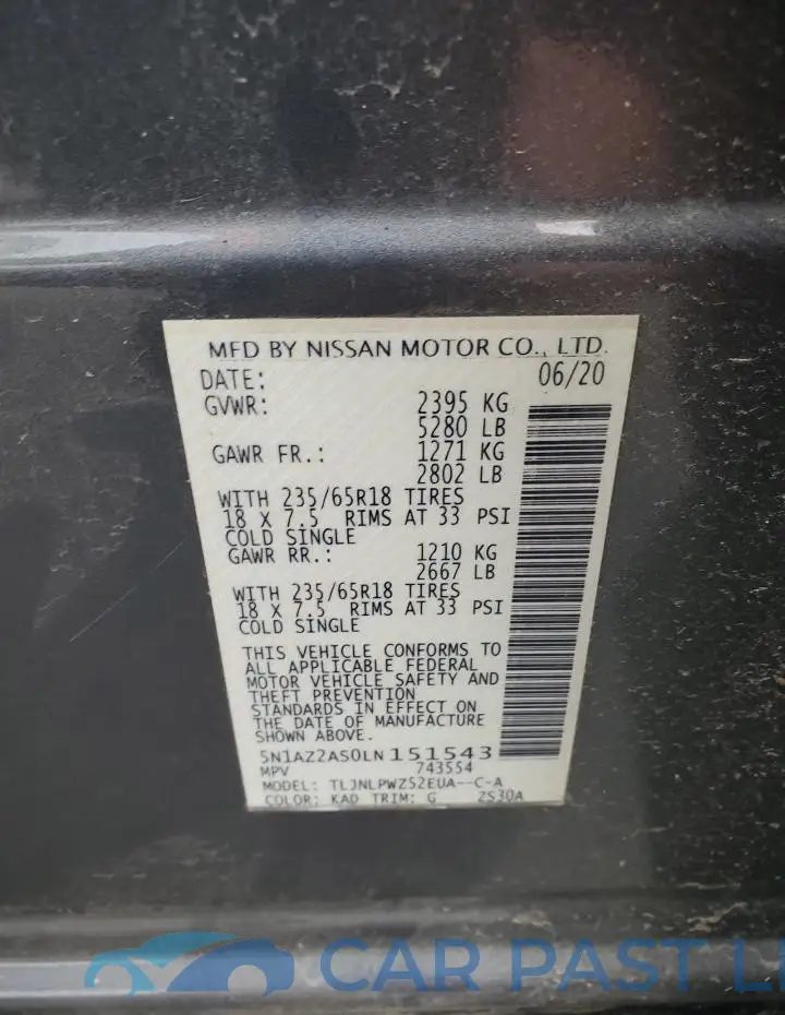 5N1AZ2AS0LN151543# 13